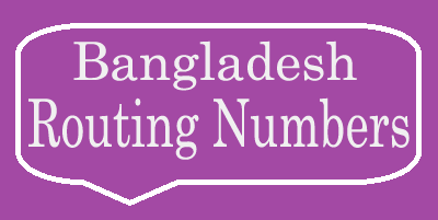 Bangladesh Routing Numbers