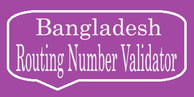 Bangladesh Routing Number Validator