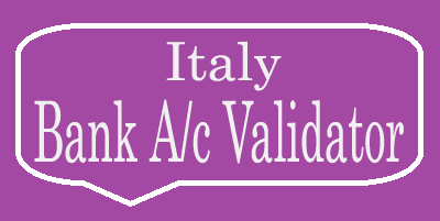 Italy Bank Account Validator