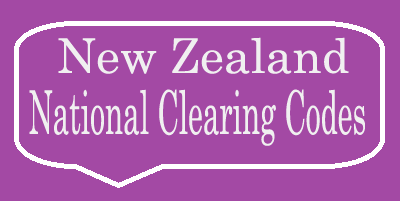 New Zealand National Clearig Codes